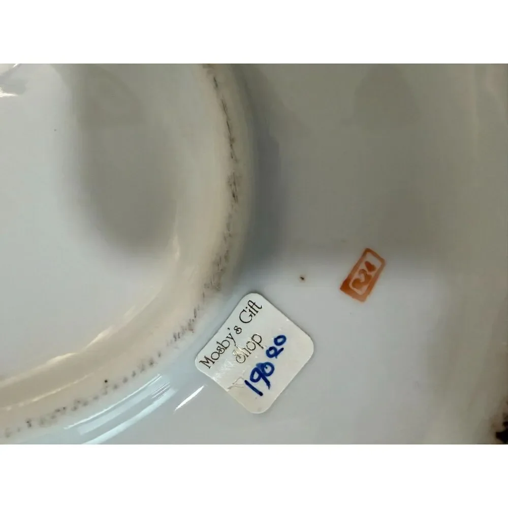 vtg. chinese hand painted and Gilt porcelain footbath with floral motifs